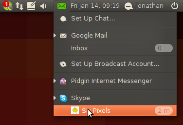 Messaging menu open qith unread messages