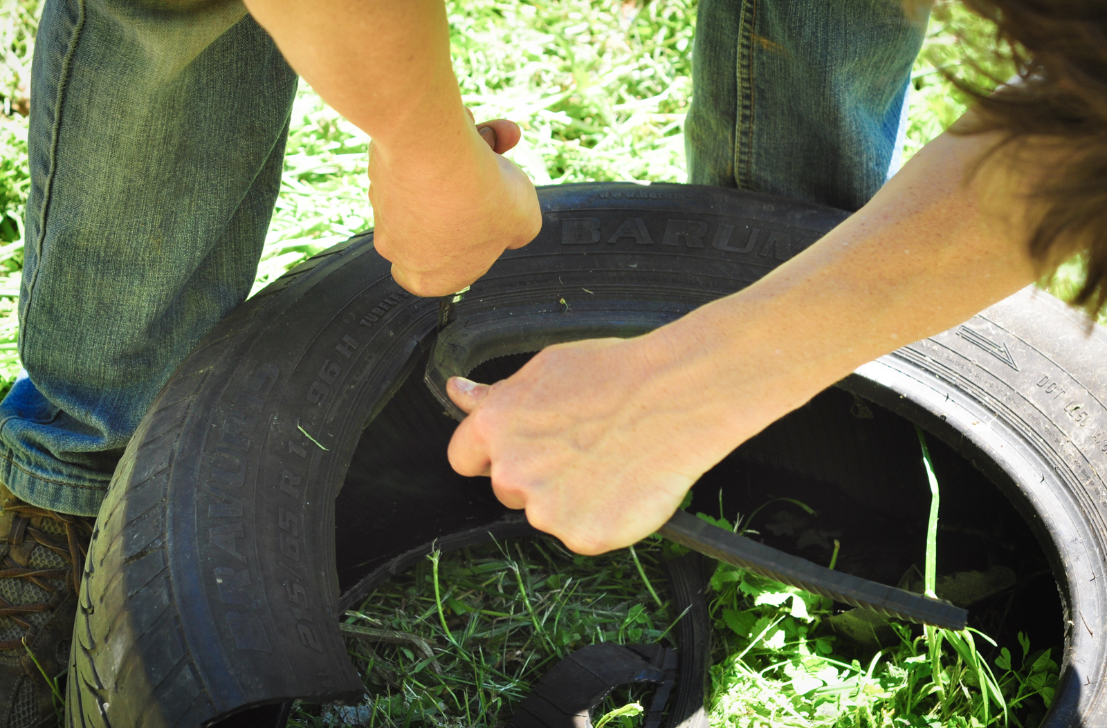 "Cutting the tire"